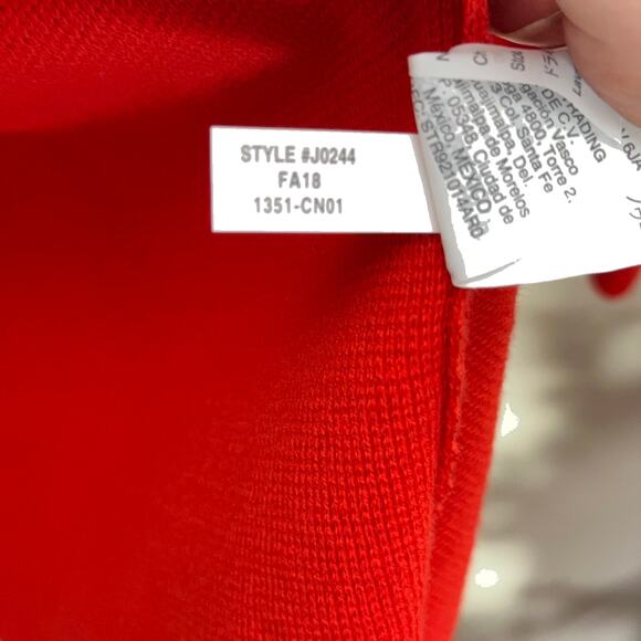 J. CREW Sophie Open Front Sweater Blazer Merino Wool Red {3Q39} - Picture 9 of 9